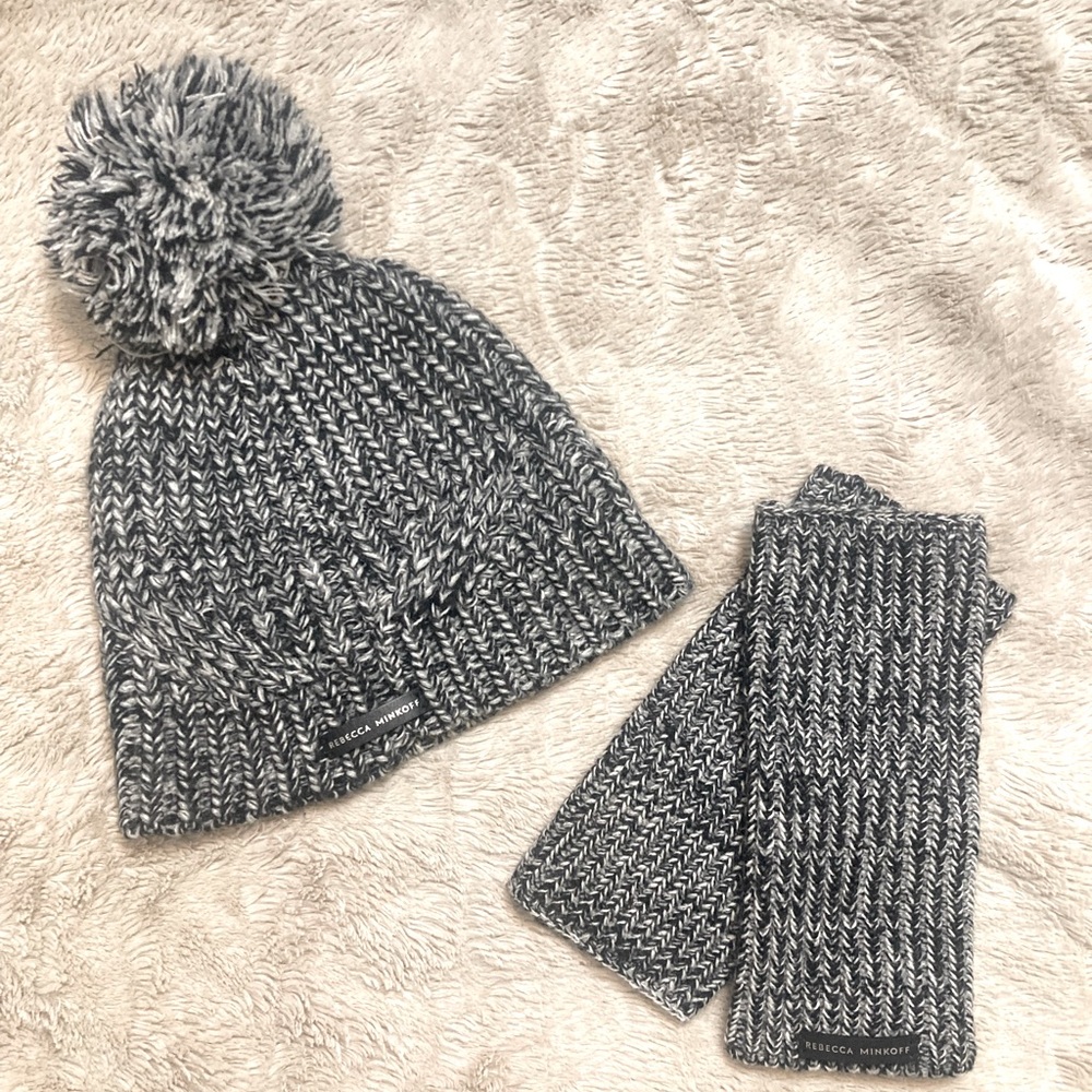 REBECCA MINKOFF - Marled beanie & Armwarmer Set